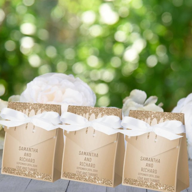 Caja Para Regalos Purpurina Oro Dris Champagne Boda Beige (Subido por el creador)