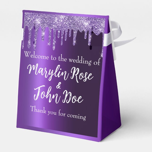 Caja Para Regalos Purpurina PURPLE DRIP ELEGANT (Reverso)