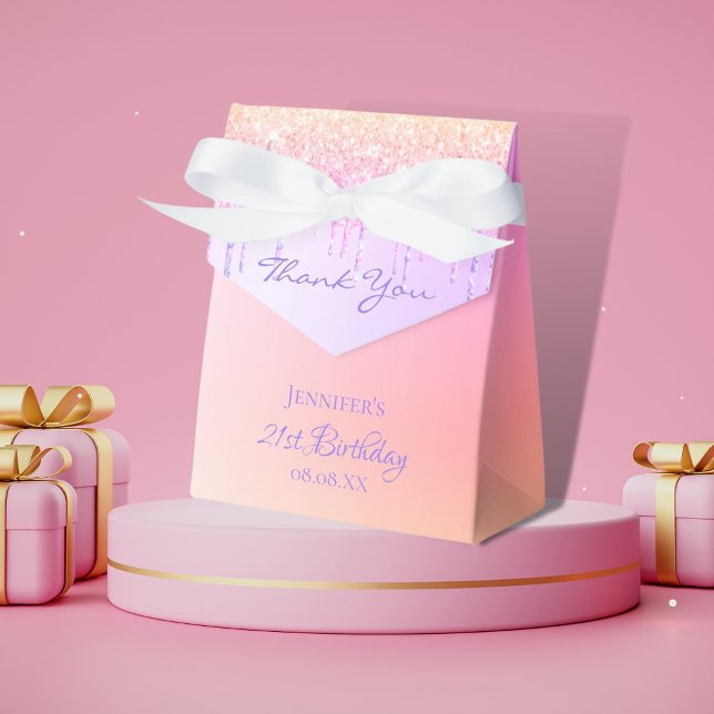 Caja Para Regalos Purpurina púrpura rosado del Partido de los Años d (Subido por el creador)