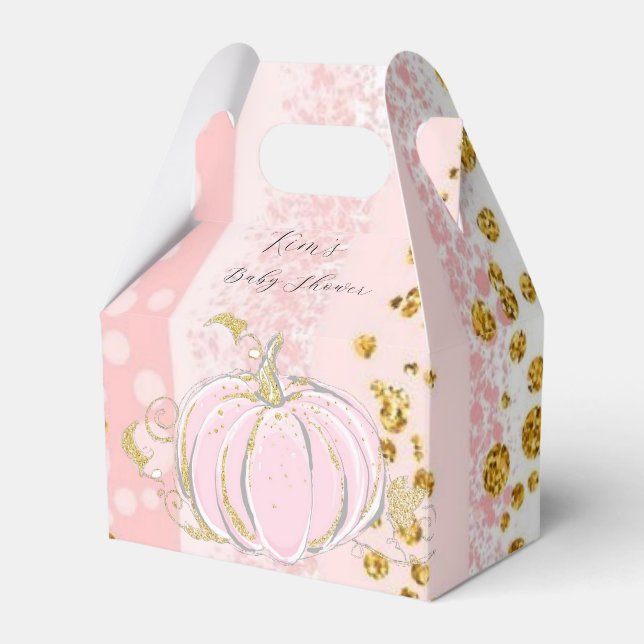 Caja Para Regalos Purpurina rosa Chica de calabaza Baby Shower (Front Side)