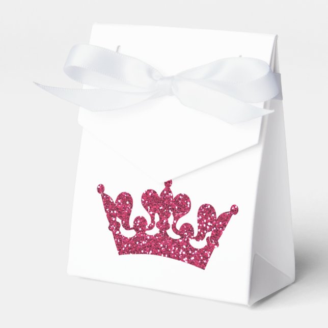 Caja Para Regalos Purpurina rosa Crown Princesa Fiestas reales (Front Side)
