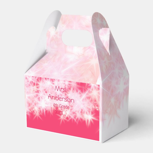 Caja Para Regalos Purpurina rosa rojo chisporroteando De vuelta al m (Front Side)