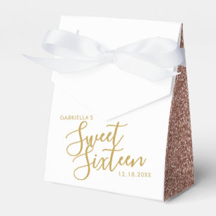 Caja Para Regalos Purpurina Rosa Rosa Oro Minimalista Dulce 16 Perso