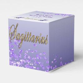 Caja Para Regalos Purpurina Sagittarius y Purpurina Púrpura Cumpleañ