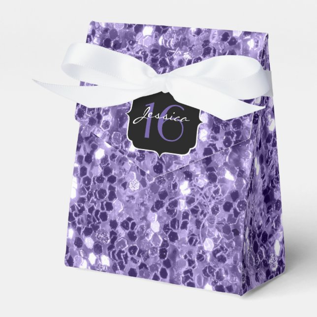 Caja Para Regalos Purpurina ultravioleta morado chispa dulce 16 (Front Side)