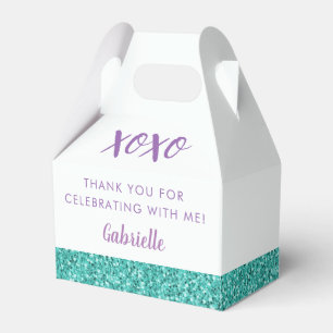Caja Para Regalos Purpurina Verde Azul verde azulado Cumpleaños mod