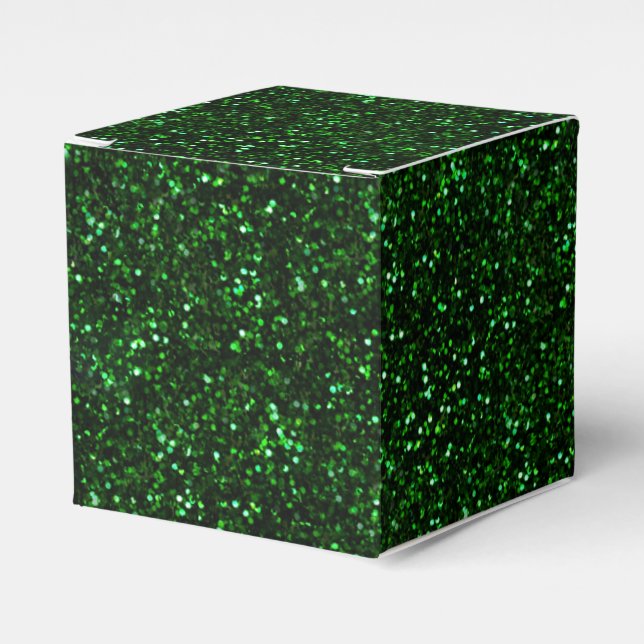 Caja Para Regalos Purpurina verde esmeralda oscuro (Costado Anverso)