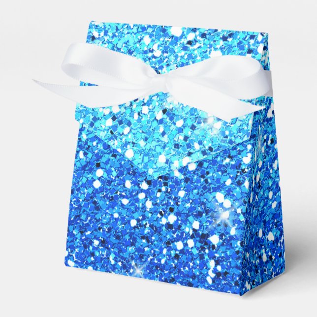 Caja Para Regalos Purpurinas azules esparcen textura (Front Side)