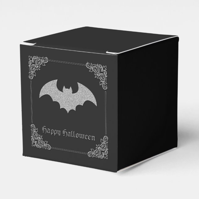 Caja Para Regalos Purpurinoso Bat Halloween (Costado Anverso)