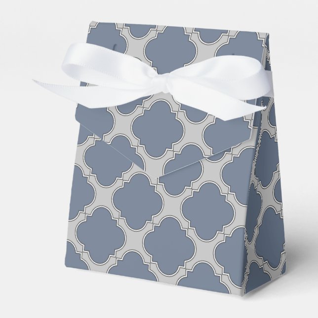 Caja Para Regalos Quatrefoil azul-gris (Front Side)