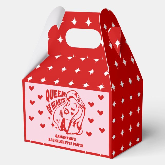 Caja Para Regalos Queen of Hearts Bachelorette Party (Anverso)