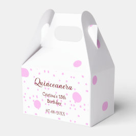 Caja Para Regalos Quinceanera anos 15 años añadir puntos rosados