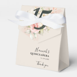 Caja Para Regalos Quinceanera Eucalipto Floral Rosa 15º cumpleaños