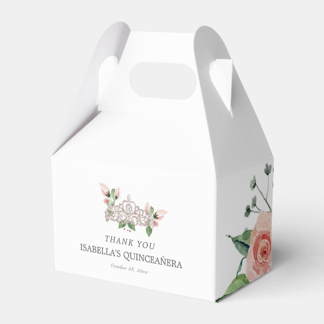 Caja Para Regalos Quinceañera rosa elegante (Front Side)