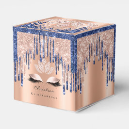 Caja Para Regalos Quinceañeras Dulce 16ª Rosa de novias Drip BlueNav