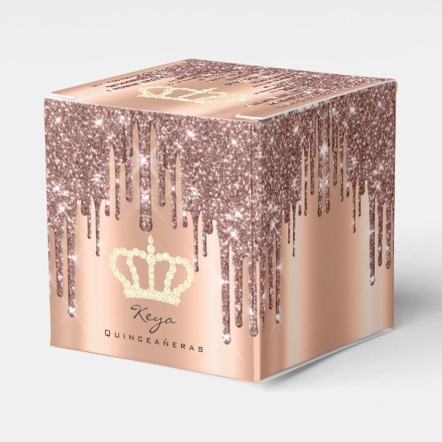 Caja Para Regalos Quinceañeras Dulce Rosa de Novias Keya Royal (Costado Anverso)