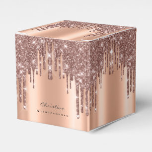 Caja Para Regalos Quinceañeras dulce Rosa  Purpurina