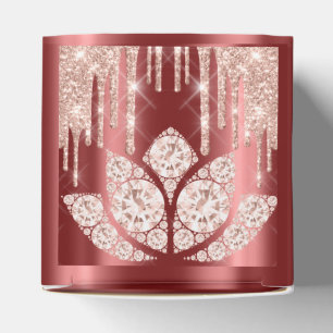 Caja Para Regalos Quinceañeras Sweet 16th Bridal Rosa Borgoña