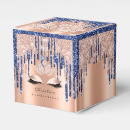 Caja Para Regalos Quinceañeras Sweet 16th Bridal Rosa Drips Blue