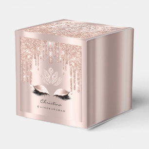 Caja Para Regalos Quinceañeras Sweet 16th Bridal Rosa Gold Spark