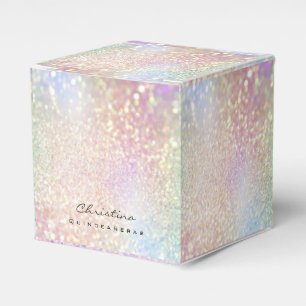 Caja Para Regalos Quinceañeras Sweet 16th Bridal Rosa Holographic