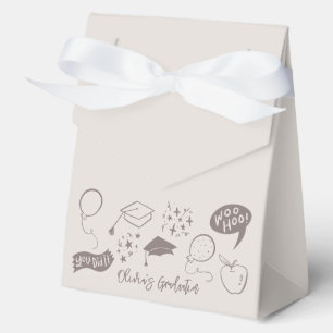 Caja Para Regalos Quirky Doodle Graduation Party Sandy Beige