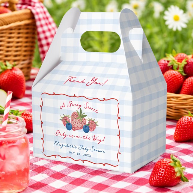 Caja Para Regalos Quirky Hand Drawn Berry Sweet Baby Shower (Quirky Hand Drawn Berry Sweet Baby Shower Favor Boxes)