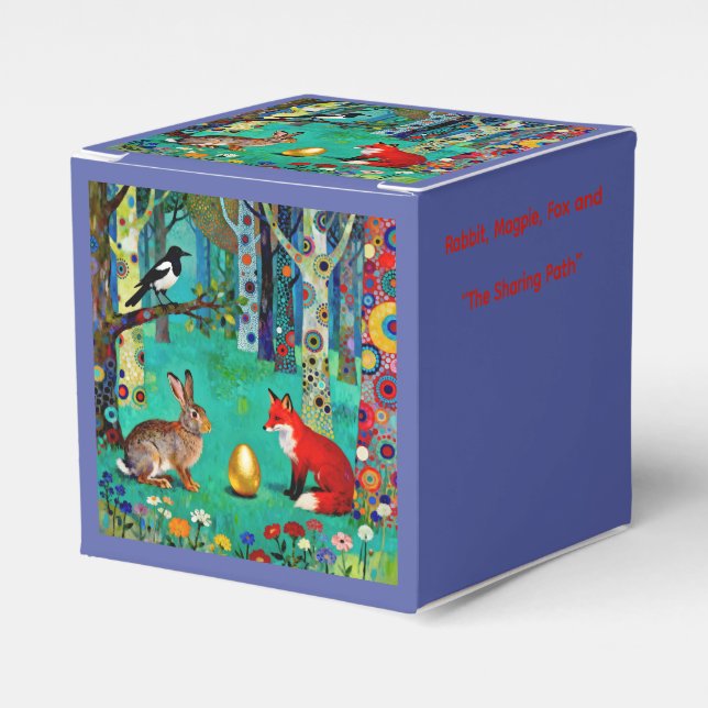 Caja Para Regalos Rabbit, Magpie, Fox and “The Sharing Path” (Costado Anverso)