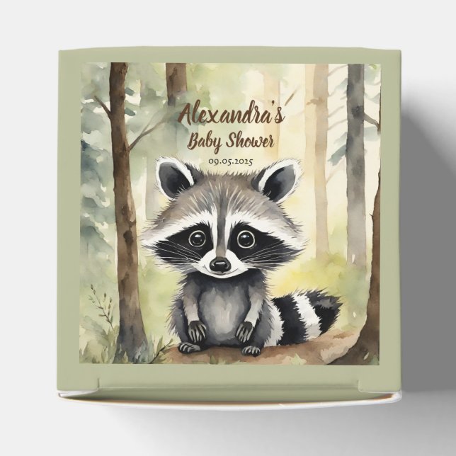 Caja Para Regalos Raccoon Baby Neutral Baby Shower (Parte superior)