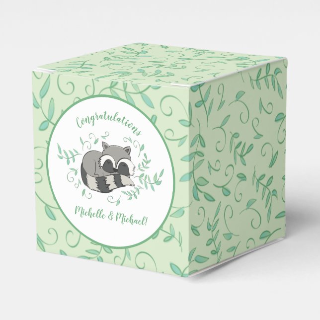 Caja Para Regalos Raccoon Baby Shower (Costado Anverso)