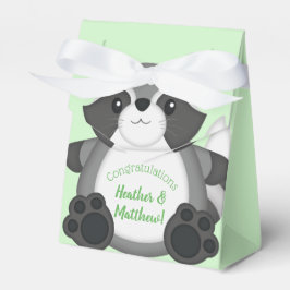 Caja Para Regalos Raccoon Baby Shower Green