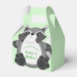 Caja Para Regalos Raccoon Baby Shower Green