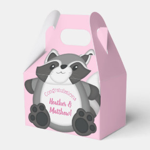 Caja Para Regalos Raccoon Baby Shower Pink