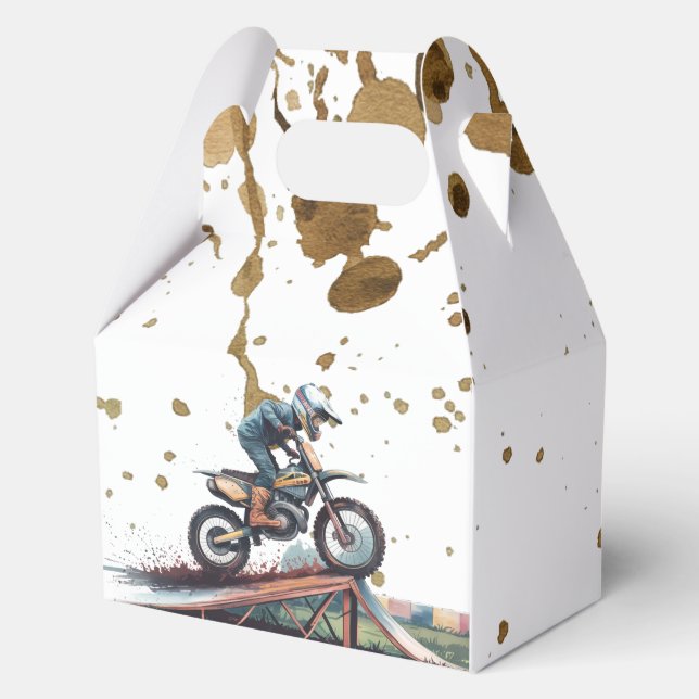 Caja Para Regalos Racer Revuelto: Bash de cumpleaños de moto (Reverso )