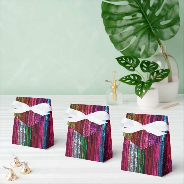 Caja Para Regalos Rainbow Glitter Stripes Pattern (Múltiple)