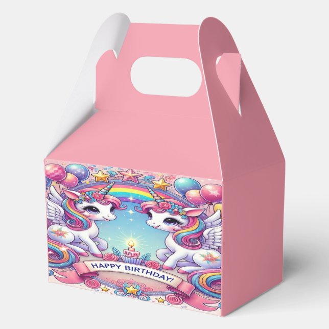 Caja Para Regalos Rainbow Royalty Unicorns (Reverso )