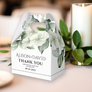 Caja Para Regalos Rama con flores blancas boda de tipografía negra