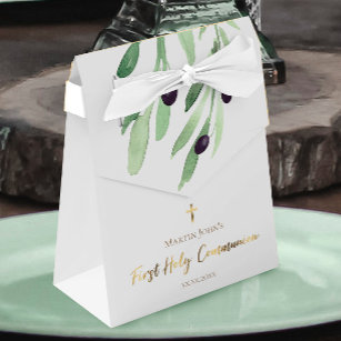 Caja Para Regalos rama de olivo rústica Primera comunión