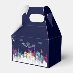 Caja Para Regalos Ramadan Kareem Tipografía Creciente islámica Texto