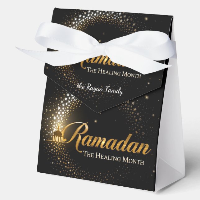 Caja Para Regalos Ramadán Mubarak vacaciones personalizadas  (Anverso)