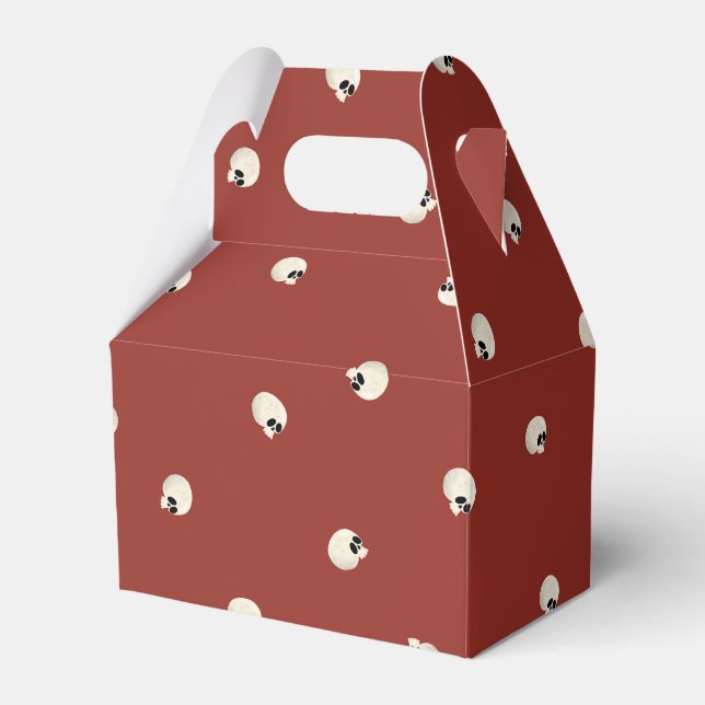 Caja Para Regalos Random Cute Kawaii Skull Dots red (Front Side)