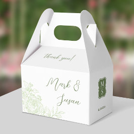 Caja Para Regalos Ranunculus Boda Gracias Favor Box (Verde)