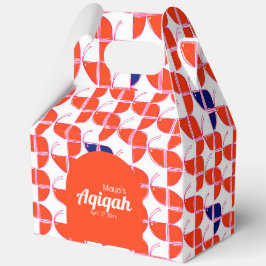 Caja Para Regalos RÁPIDO Patrón Blanco Naranja, Aqiqah Baby Shower