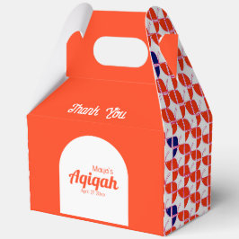 Caja Para Regalos RÁPIDO Patrón Blanco Naranja, Aqiqah Baby Shower