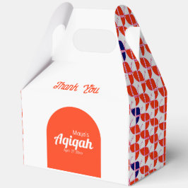 Caja Para Regalos RÁPIDO Patrón Naranja blanco, Aqiqah Baby Shower