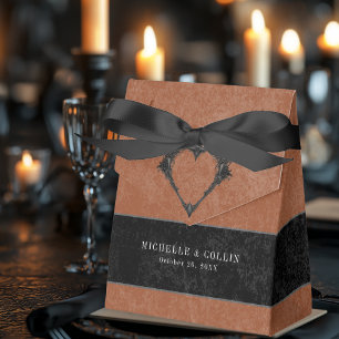 Caja Para Regalos Raven negro gótico y Boda de óxido de Rosas negros