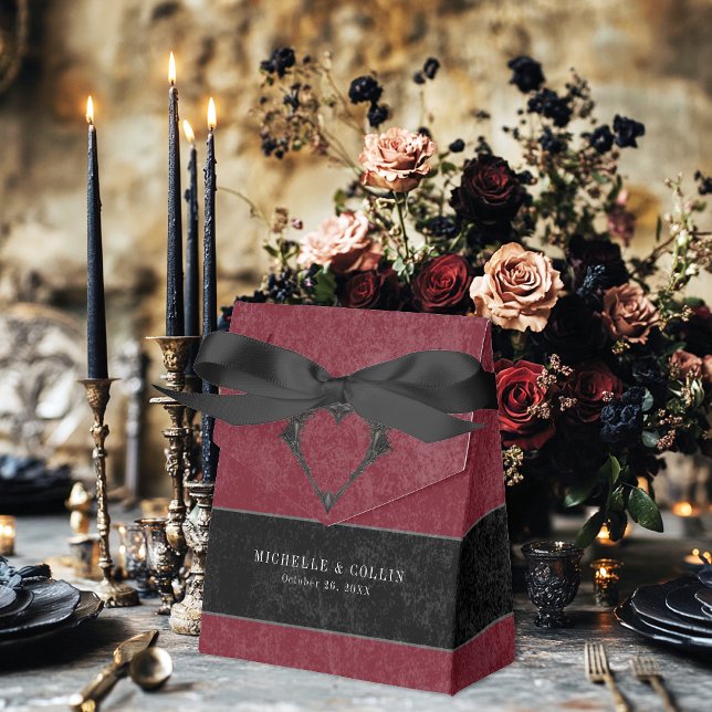 Caja Para Regalos Raven negro gótico y Boda de vino Rosas negros (Subido por el creador)