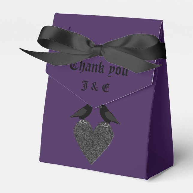 Caja Para Regalos Ravens góticas y Personalizado del corazón negro (Front Side)
