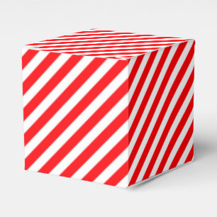 Caja Para Regalos Raya-Navidad diagonal del bastón de caramelo rojo