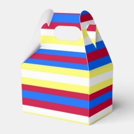 Caja Para Regalos Rayas amarillas, rojas, blancas y azules